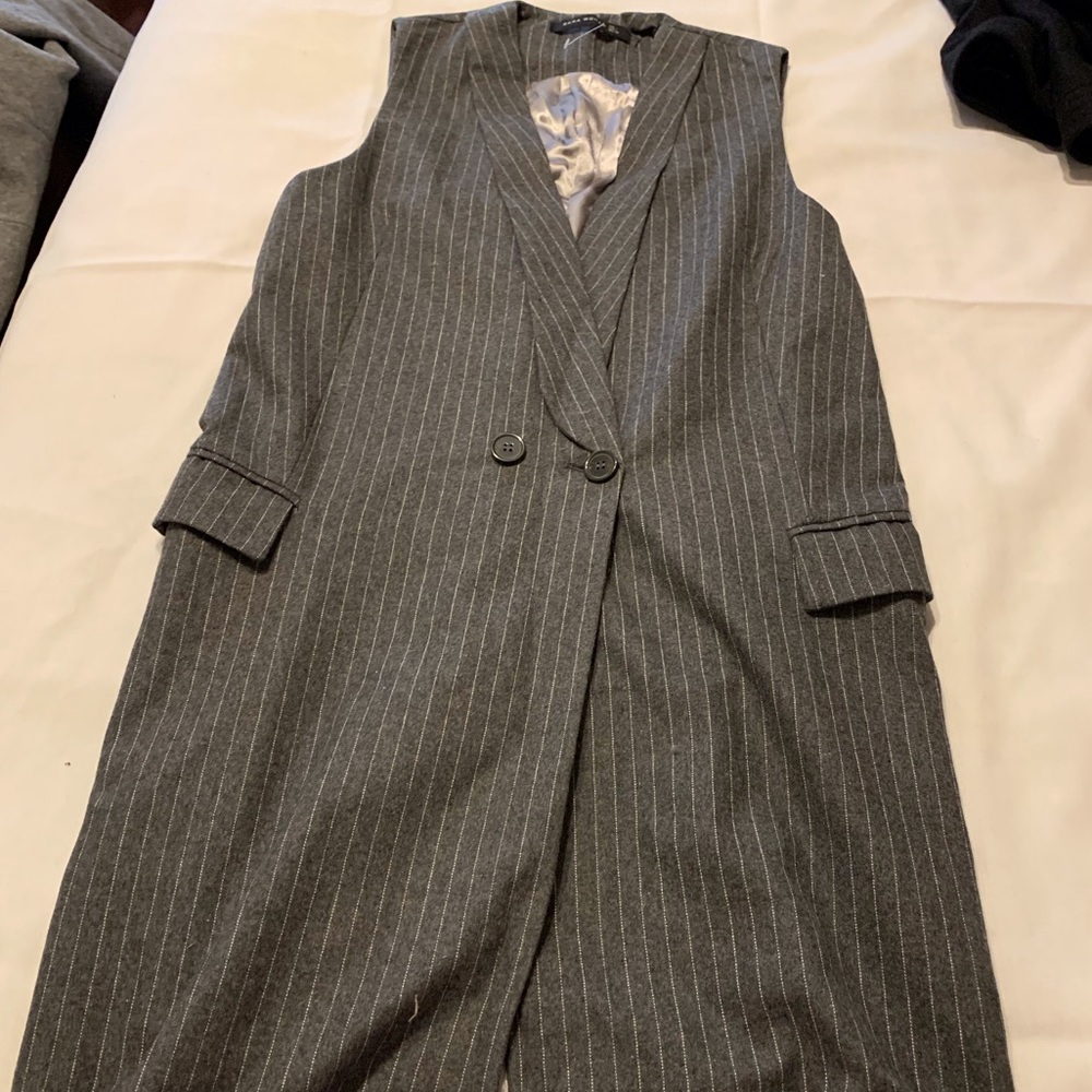 Zara Woman Pinstripe Waistcoat